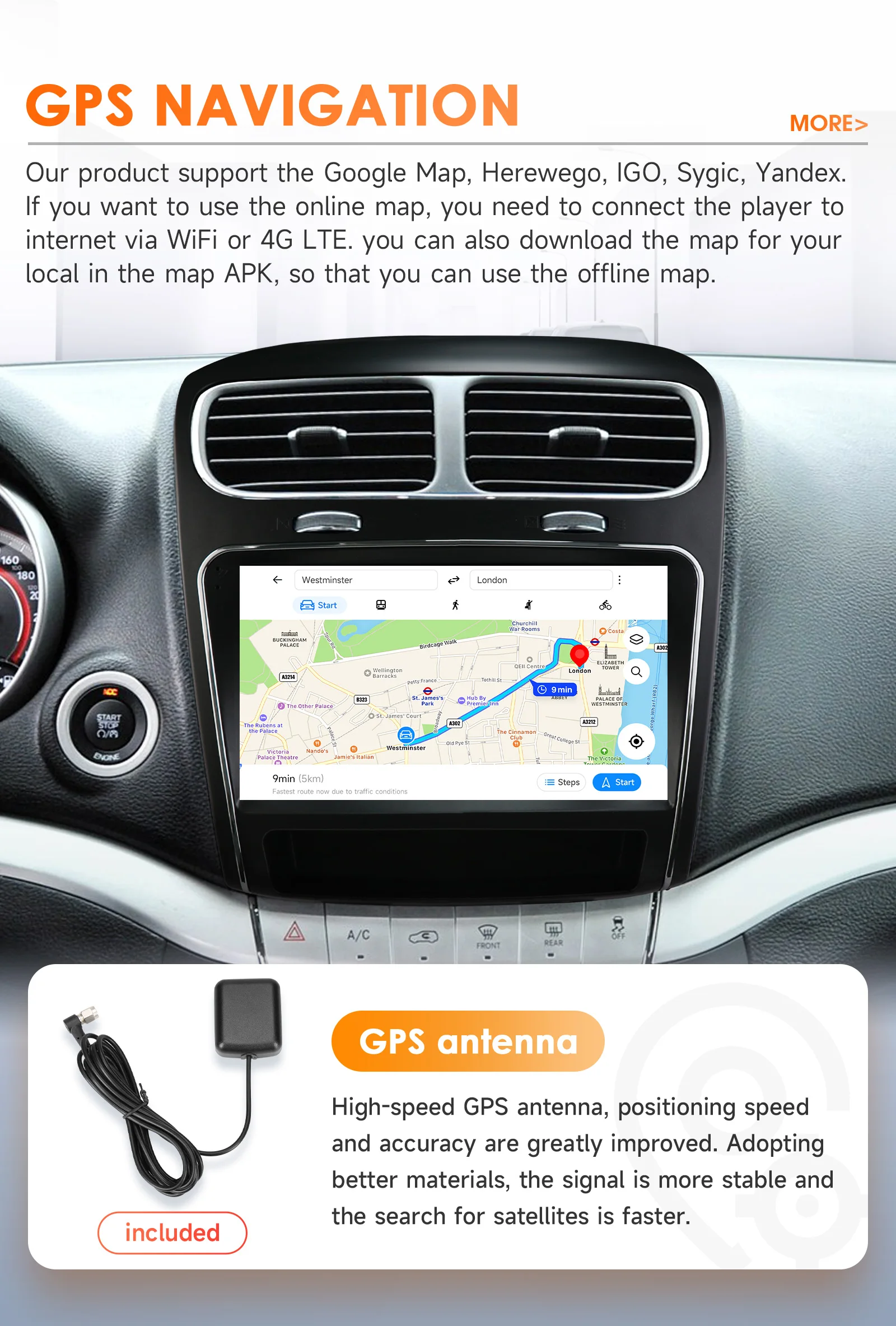 Kabelloses CarPlay Android Auto Autoradio für Dodge Journey 2011-2019 für FIAT Freemont 2012-2014 Auto-Multimedia-Player GPS DSP – Detail 31