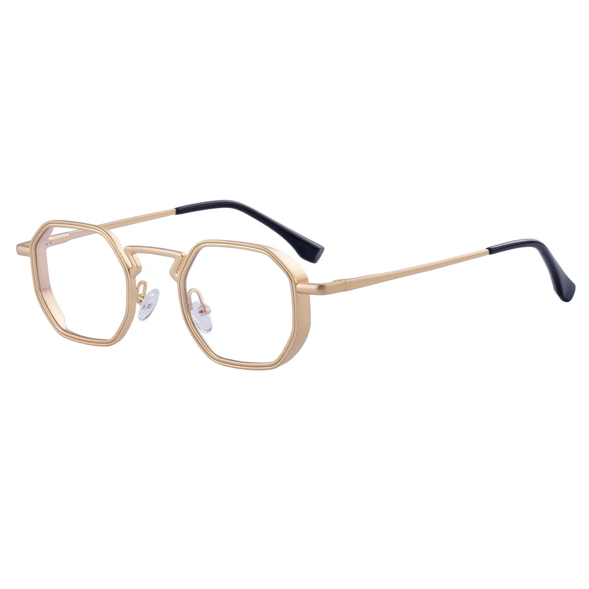 Kleine Rahmen Hexason Steampunk Sonnenbrille Männer 2025, Luxus Marke Vintage Punk Brillen Klassische Polygon Metall Sonnenbrille Männlich UV400 – Detail 1