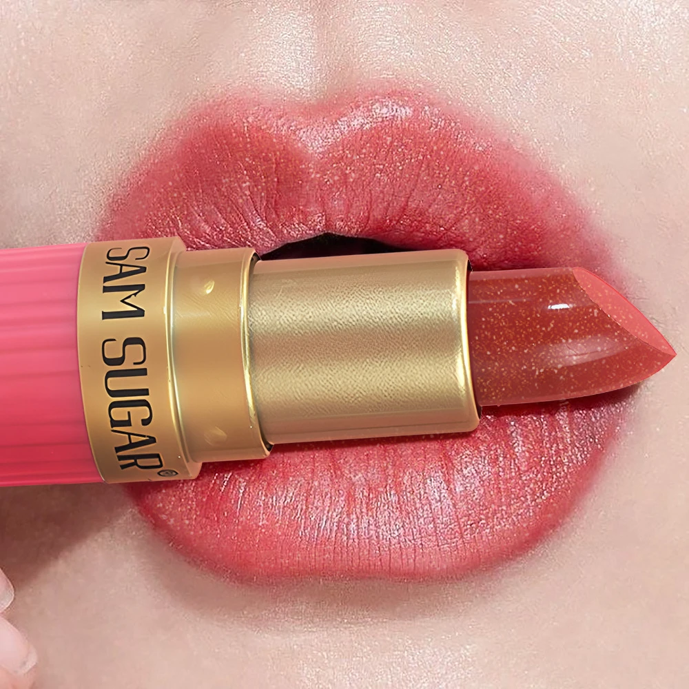 Brown Pearlescent Lipstick Waterproof Glitter Metallic Lip Gloss_voghion.com