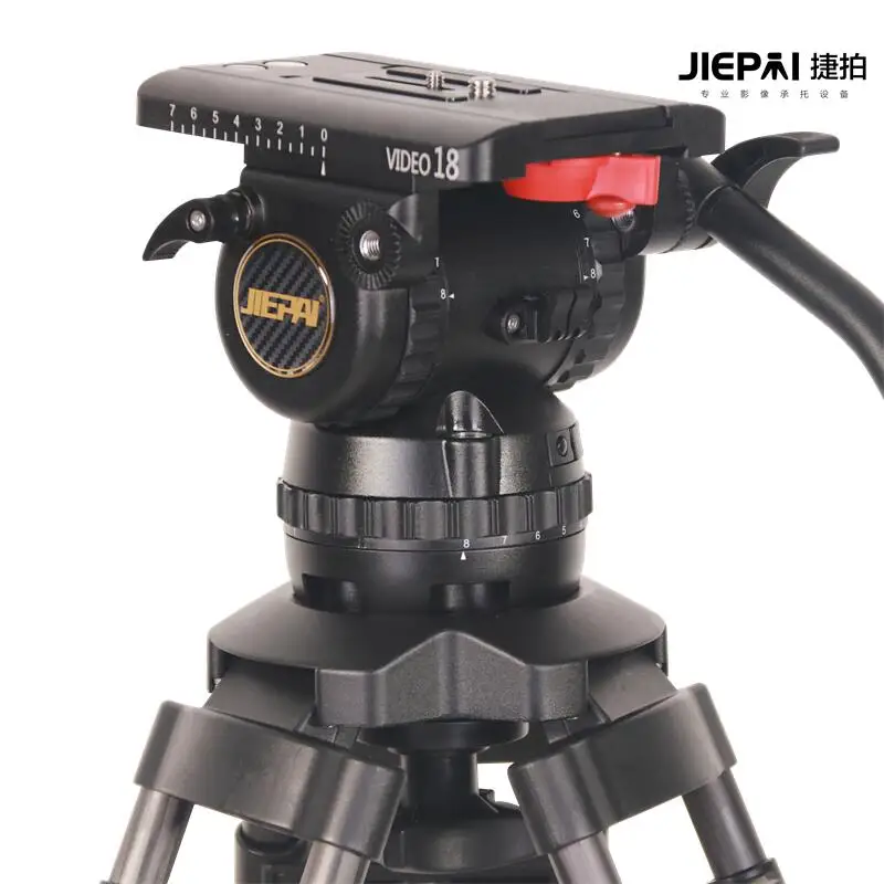 JIEPAI V18 PRO Fluid Geared Head Professional Video Camera Tripod Head 100mm Bowl 18KG with Pan bar for ENG FILM VS TERIS V18