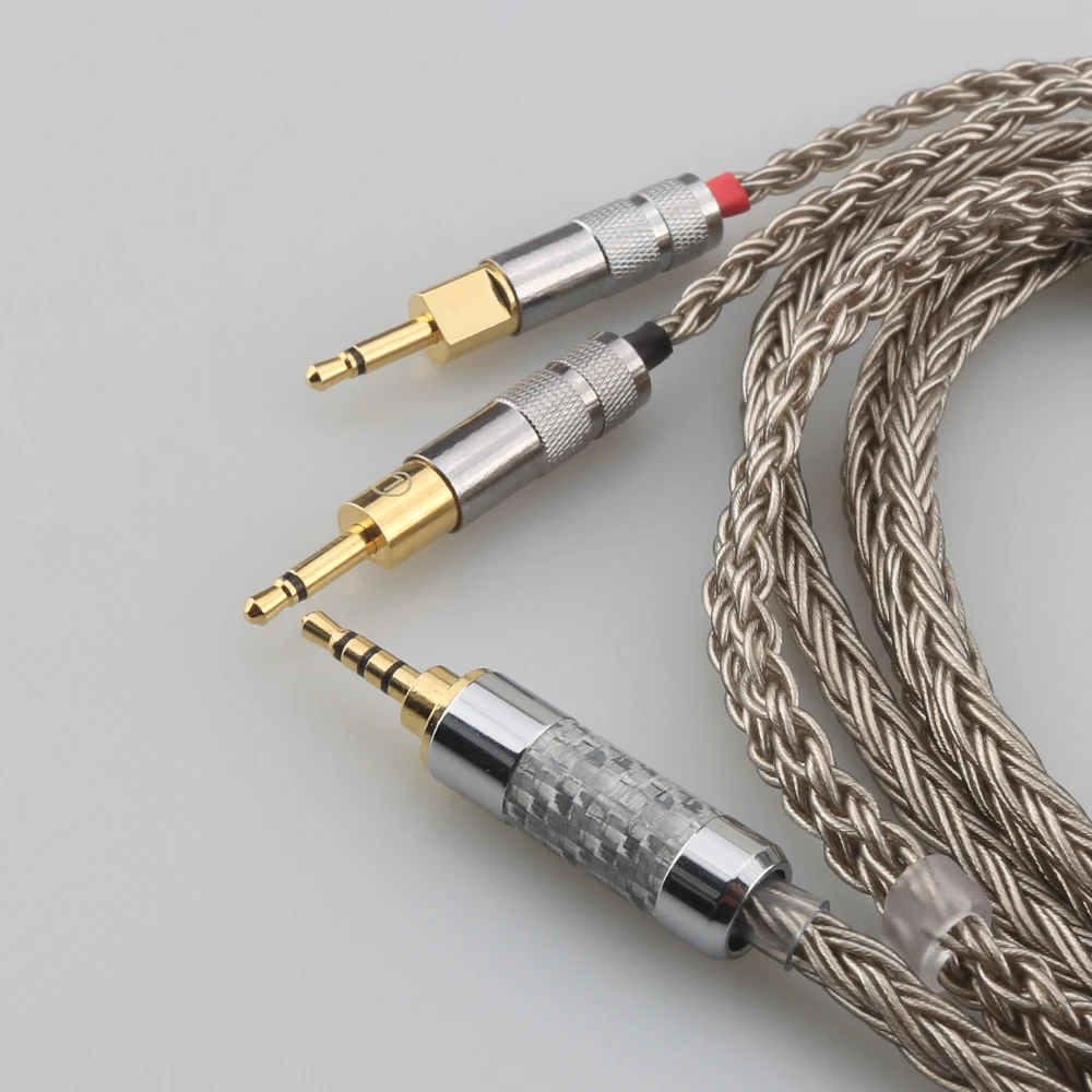 16 Cores Silver Plated HiFi Cable 6.35mm 3.5mm 4.4mm Male to Dual 2.5mm Adapter for Sennheiser HD700 NW ZX300A Headphone