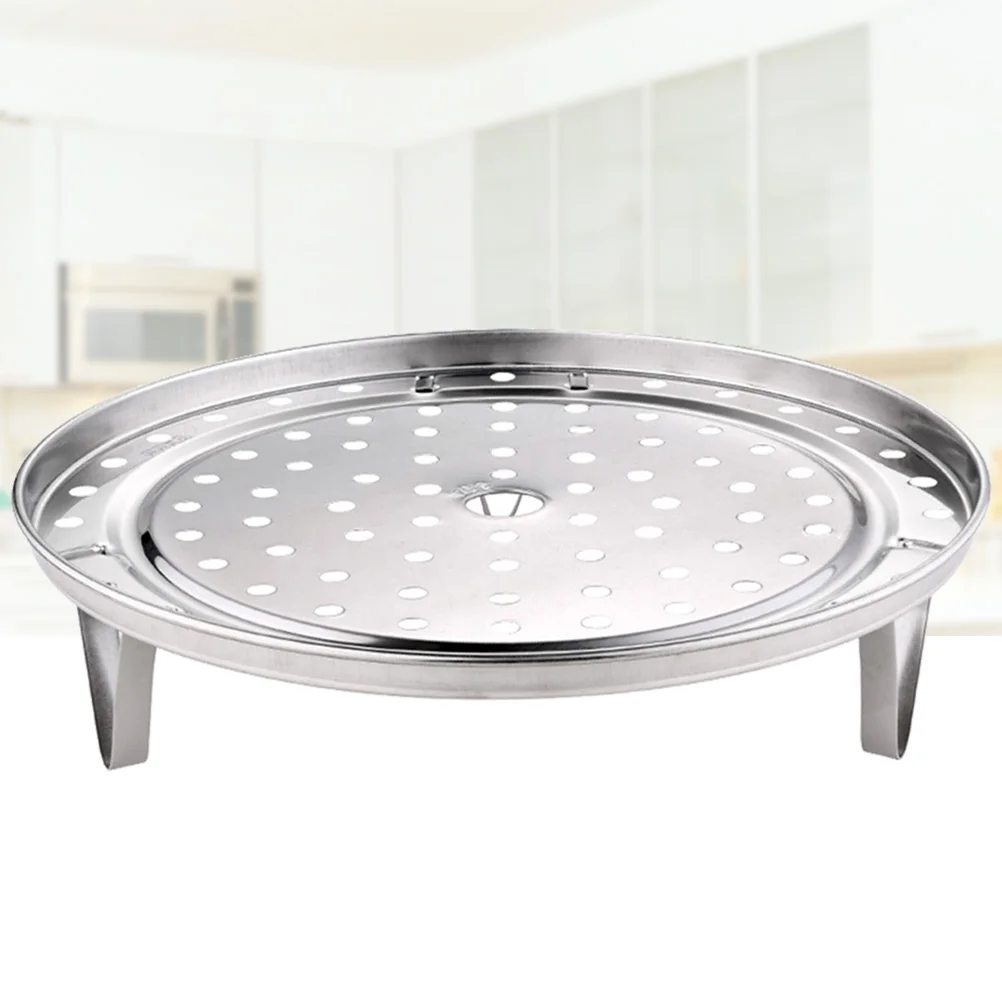 

Stainless Steel Round Steamer Rack Plate Three-legged Steaming Stand for Home Kitchen Cooking Small Size