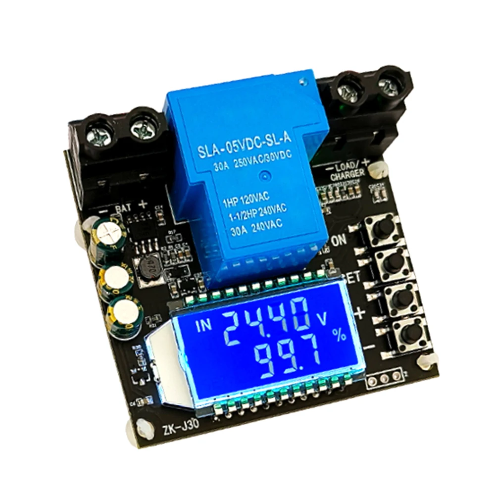 1pc dc 6 60v 30a storage battery charging control module protection board charger time switch lcd display for xy l30a xy l15a ZK-J30 6-60V Battery Charging Control Module Full Power Off DC Voltage Protection Under Voltage Power Loss Protector