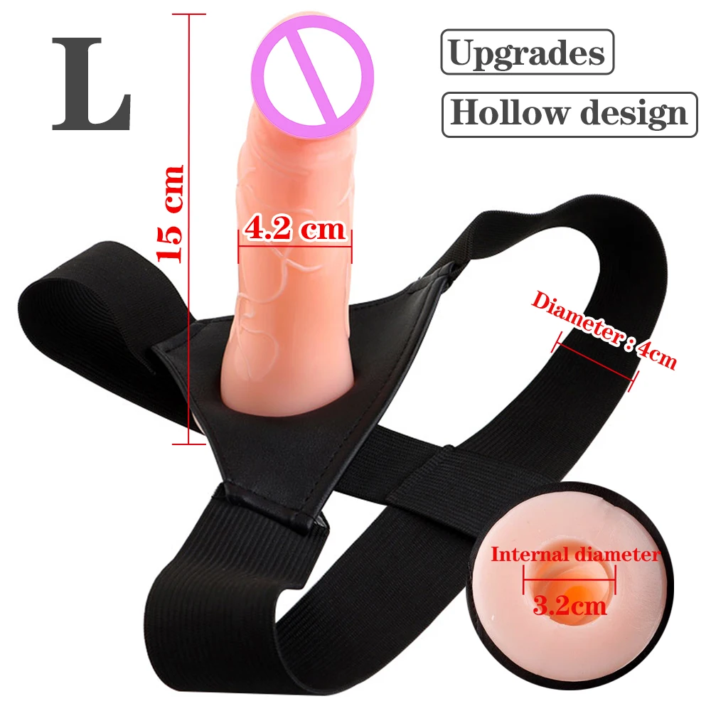 Wear Hollow Penis Hollow Dildo Husband And Wife Thicken And Lengthen Male Stem Cover Female Appliance Leather Pants Sex Toys - Dildos