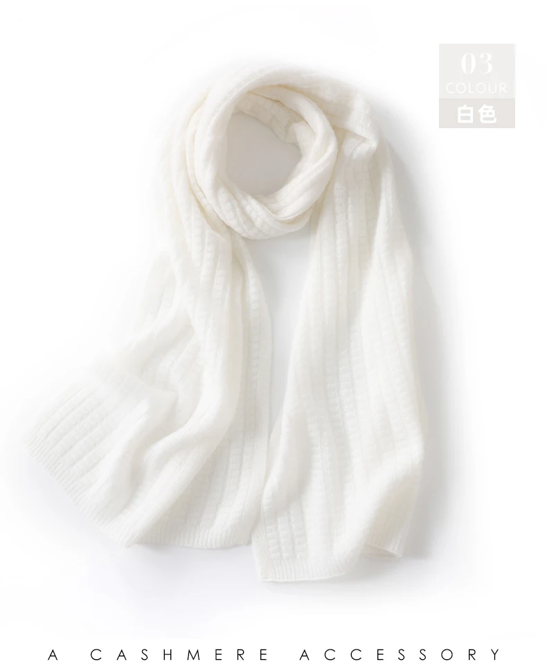 100% Kaschmir Gestrickte Schal Herbst Winter Neue Vielseitige Einfarbig Warme Hals Wärmer Paar Verdickt Student Koreanischen Stil Schal – Detail 16