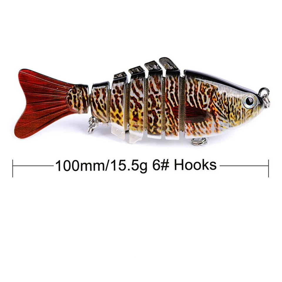 1 stücke 100mm 15g Hart gelenk köder 7 Segment Multi Swimbait Hecht Wobbler Kurbel köder Angel köder Sinking Bass Artificia Köder isca – Detail 20