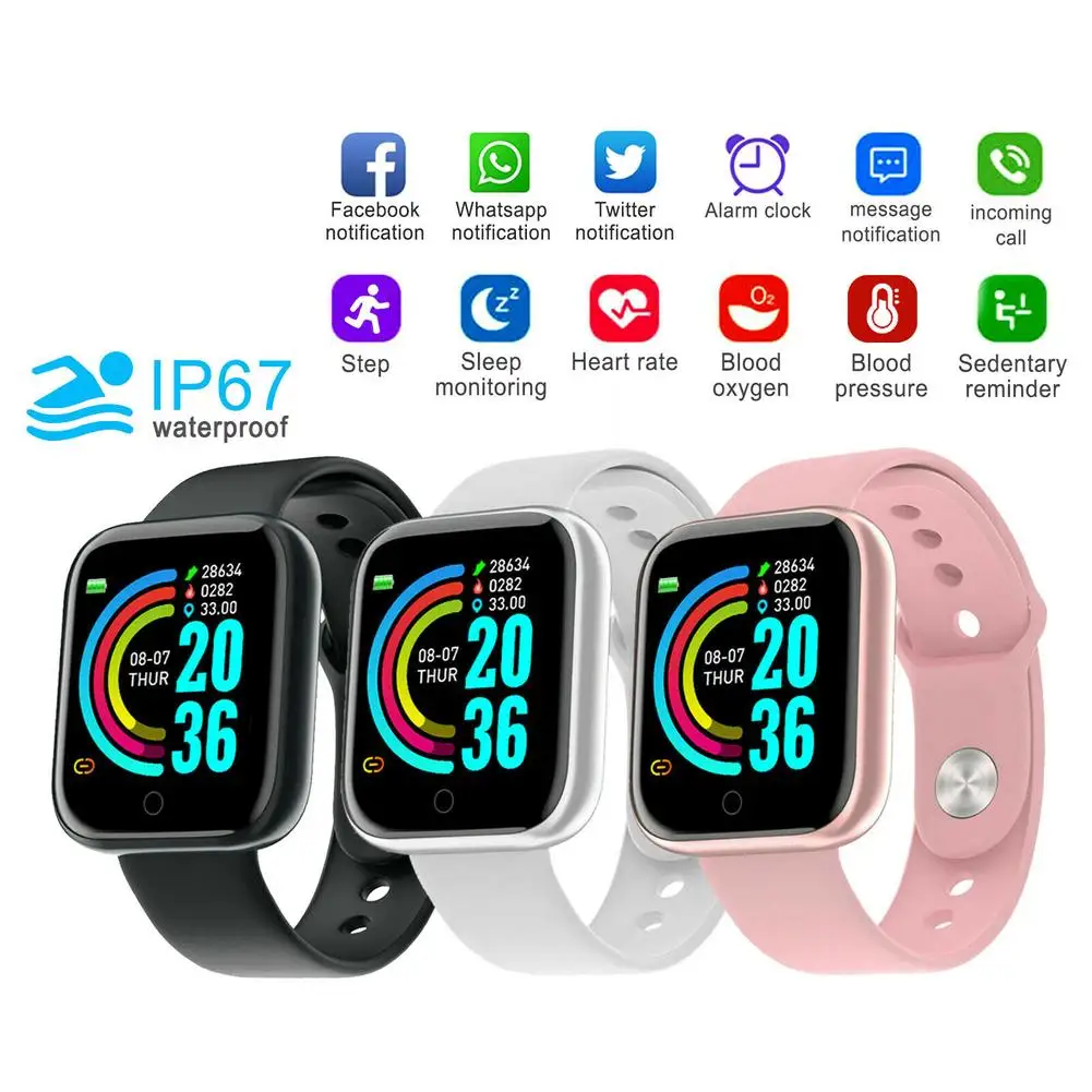 Bluetooth-compatible Smart Watch Heart Rate Blood Pressure Monitor Fitness Tracker Bracelet Smart Electronic Wristbands