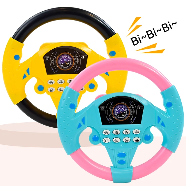 Juguete de volante de simulación eléctrica con sonido ligero para bebés y niños, copiloto educativo Musical, volante, juguetes vocales