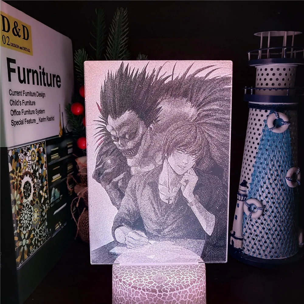 DEATH NOTE 3D Night Lights LED Ryuk Anime Manga Colorful Collective Lampara Table Desk Lamp RGB Visual Lighting Bedroom Decor led night light