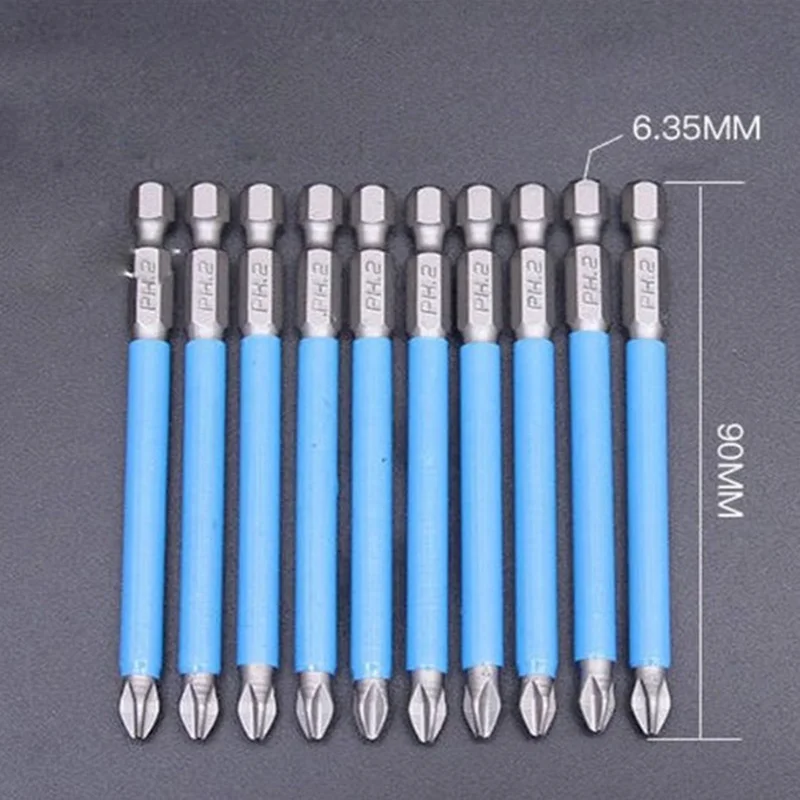 90mm 150 mm Cross non-slip drill bits batch Head PH2 screwdriver set S2 strong magnetic wind batch head screwdriver head bits