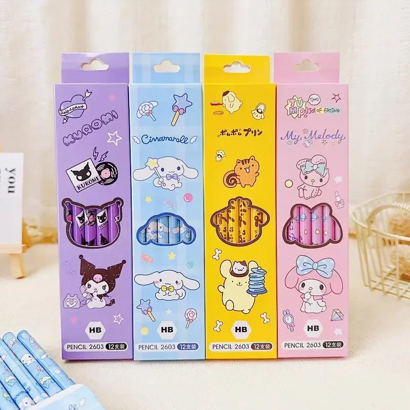 

Sanrio Cute Pencil Anime Figure Hello Kitty My Melody Pochacco Kuromi Student Writing HB Pencil Sketching Pen Kids Learning Gift