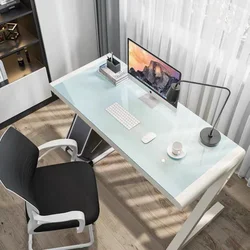 Bureau d'ordinateur en verre trempé, mobilier de bureau moderne et Simple, bureau d'étude, Table de jeu 
