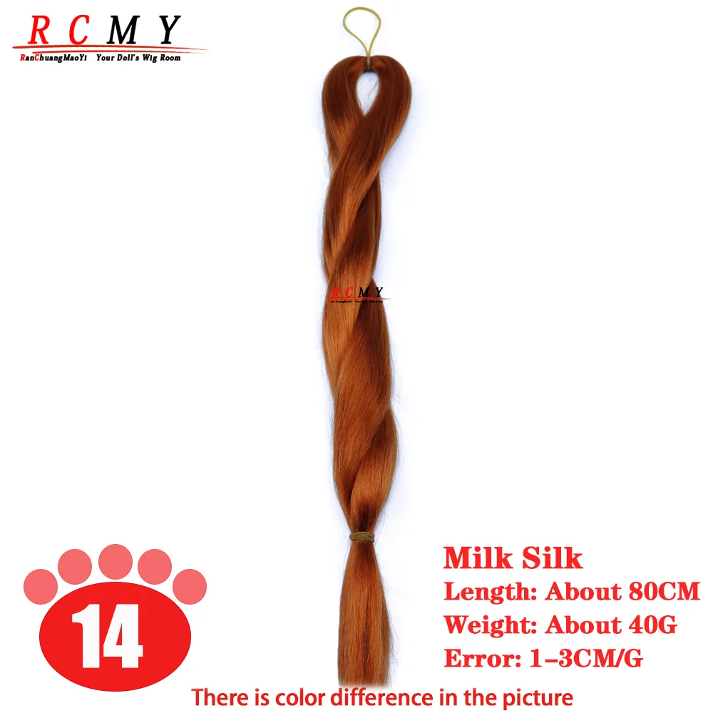 RCMY Red Milk Silk Doll Wig BJD/SD Doll Hair Rooting Doll Wigs Transplant Hand-crocheted Pink Gold Black Doll Hair Accessories