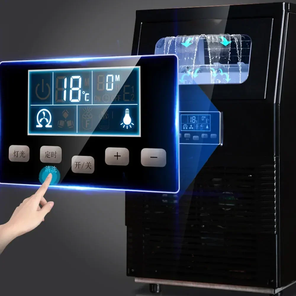Fully Automatic Cubic Ice Maker/ Water Inlet Brake Ice Maker, Desktop Commercial Mini Device 200W