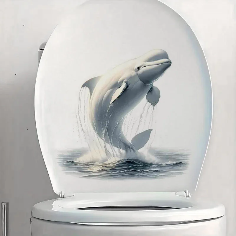 90627# Beluga Whale Wall Decal Reusable Sticker for Living Room Aesthetic Room Decoration Easy to Beautify Your Home