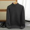 Thickened Autumn/Winter new 100% Merino wool pullover Cashmere sweater Men's half turtleneck pullover warm bottom knit shirt top 5
