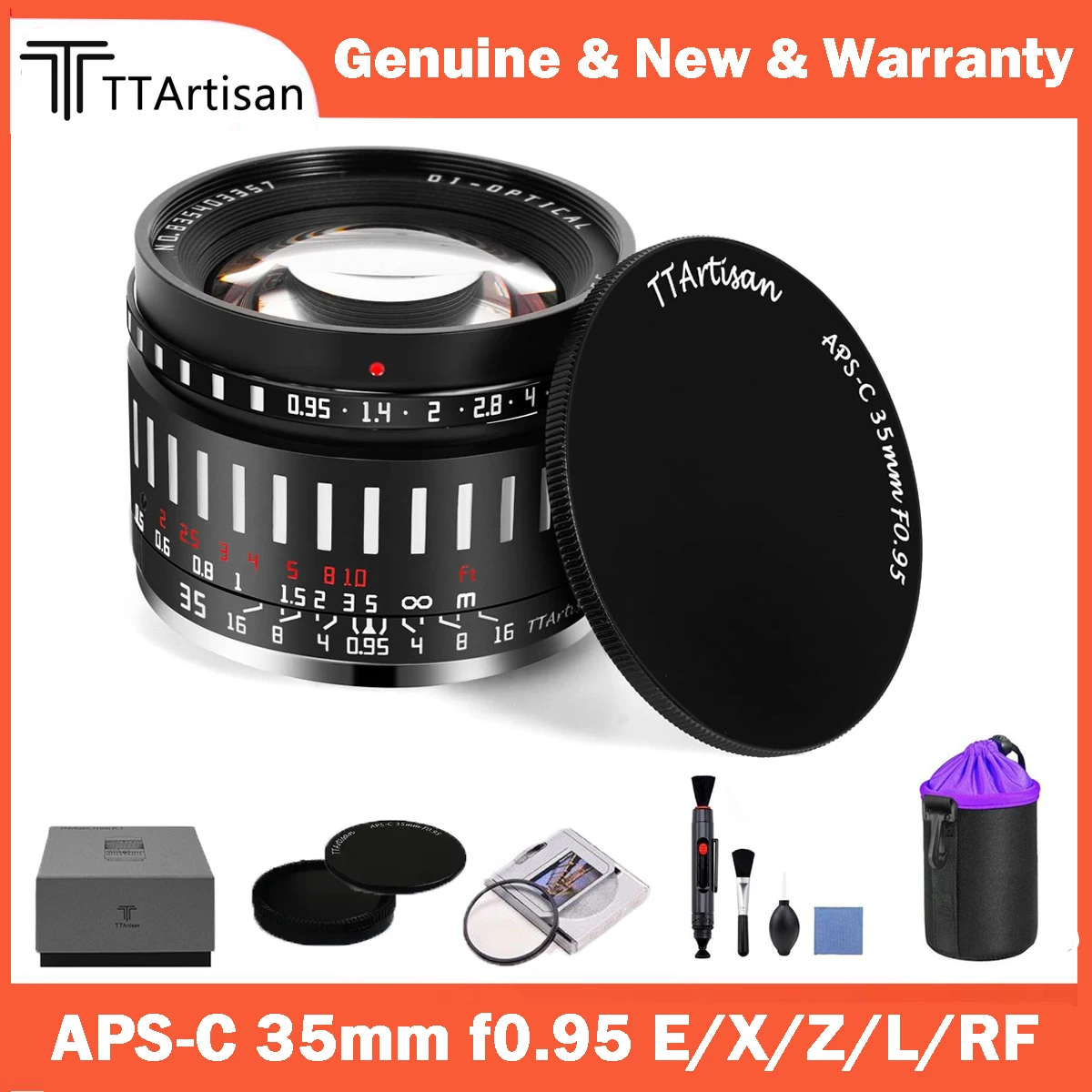 Ttartisan 35Mm F0.95 Grande Apertura Manuale Aps-C Prime Lens Per Sony E Mount Fujifilm X Canon Rf Leica L Nikon Z Telecamere
