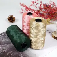 100g/Hand Woven Hollow Thread for Flat Ribbon Mercerized Ice Silk Hook Shoes Crochet Yarn Satin Designed Blended Fancy Yarn DIY 2