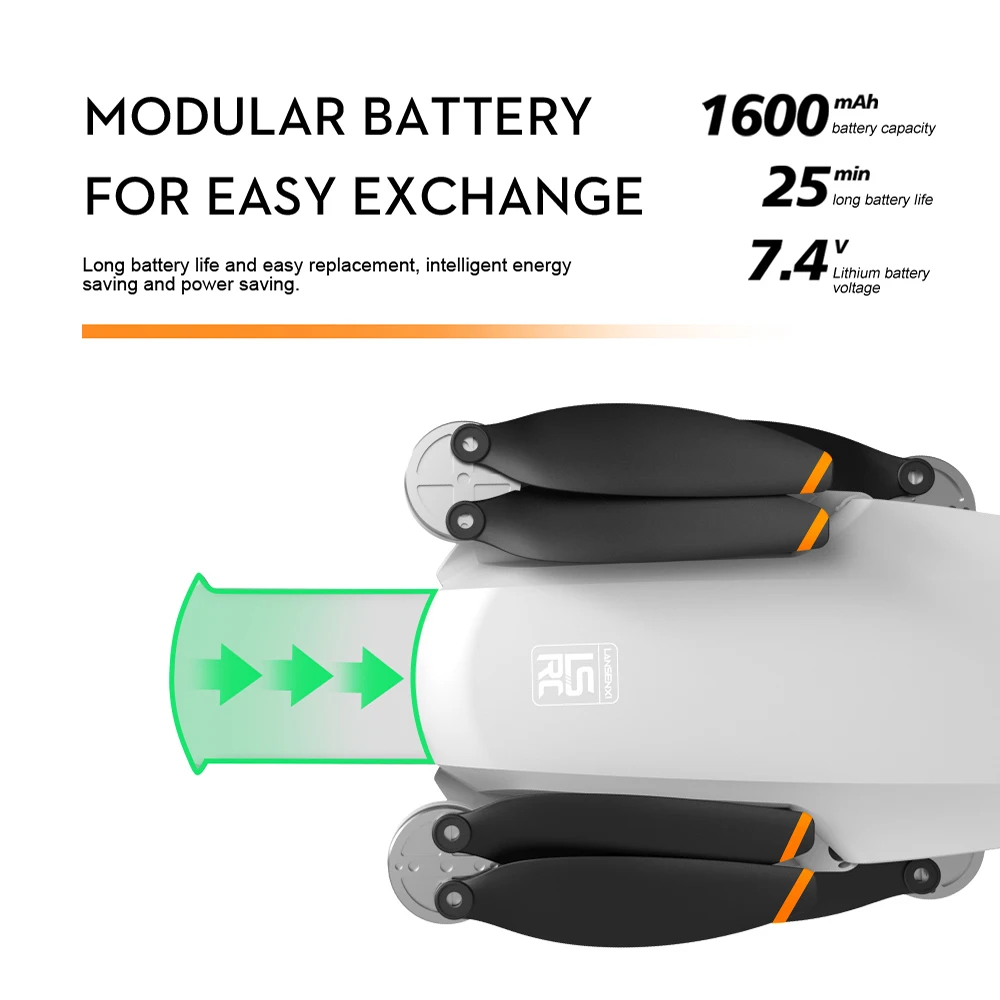 EBOYU S6S MINI GPS RC Drone Brushles Motor 5G WIFI FPV Drone 4K HD Cam 25mins Flight Time Foldable RC Drone Quadcopter Toy RTF 3