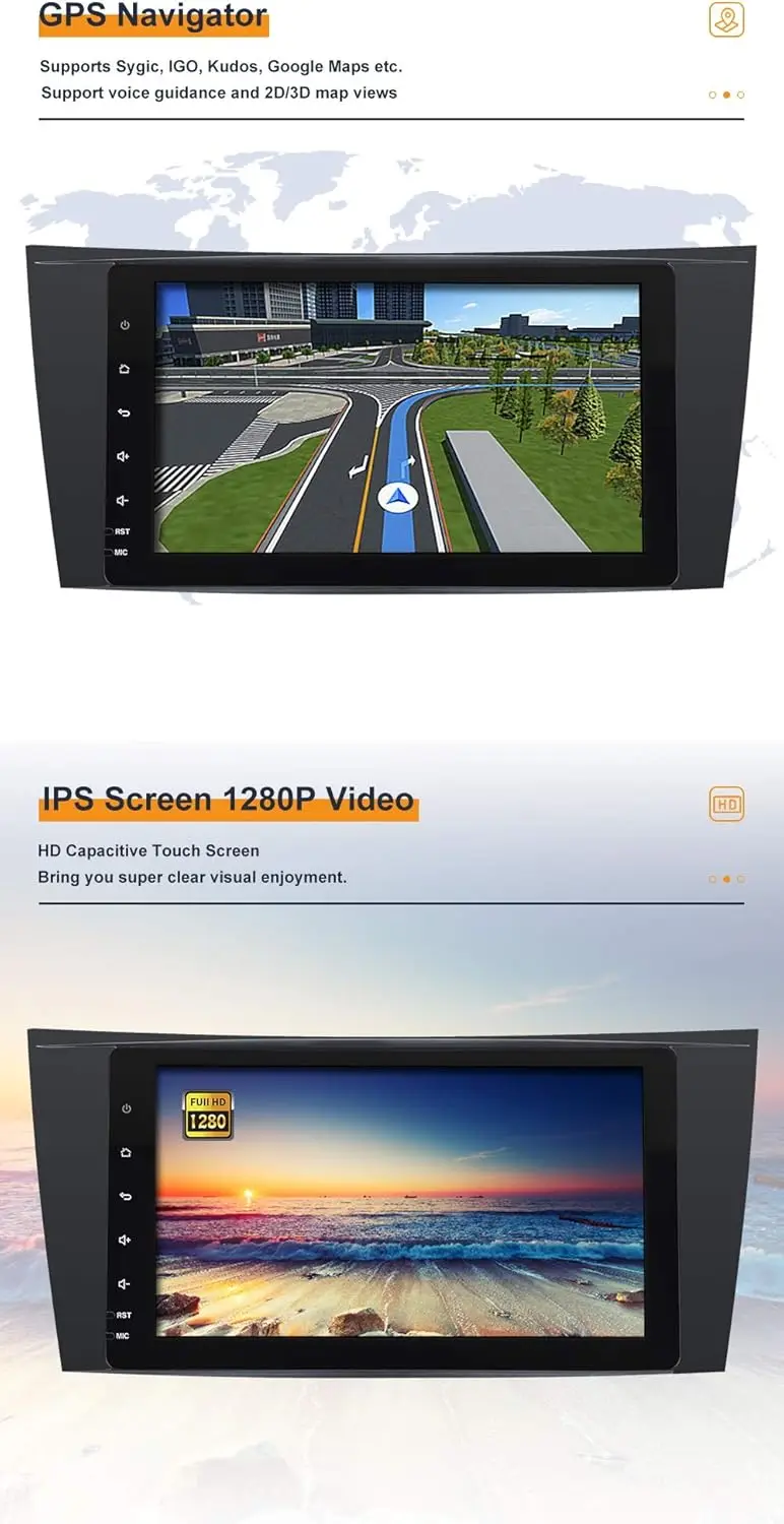 Android 13 Car Stereo Radio Head Unit GPS Navigation For Mercedes Benz E-Class W