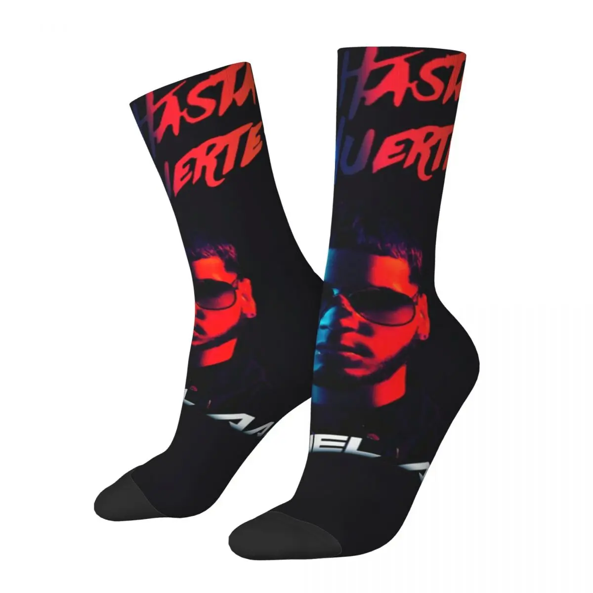 Real Hasta La Muerte Anuel AA Unisex Winter Socks Outdoor Happy Socks Street Style Crazy Sock ganyu genshin impact unisex winter socks outdoor happy socks street style crazy sock