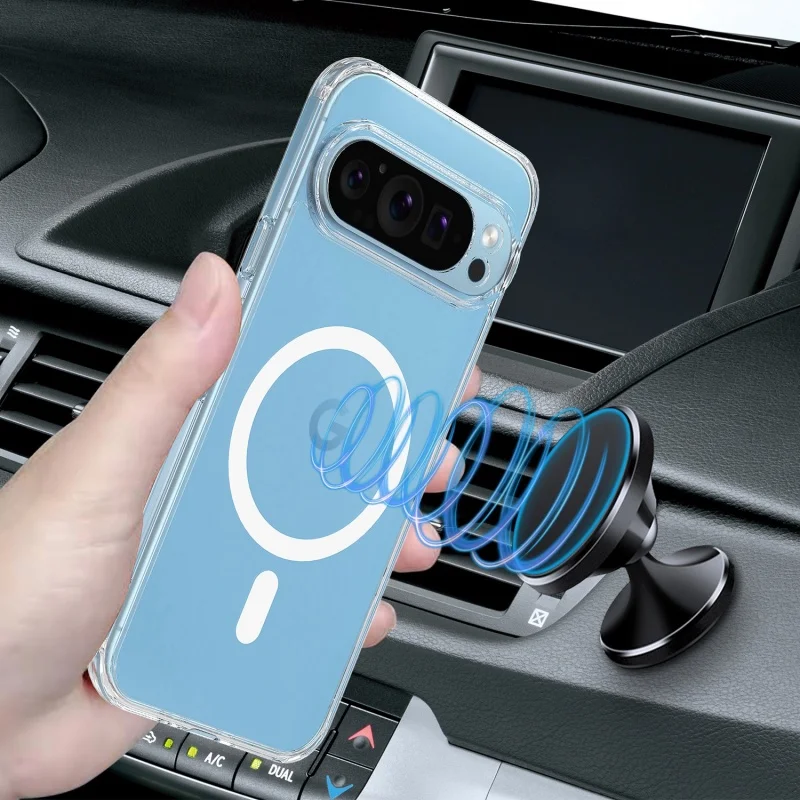 Magnetic Clear Shockproof Wireless Charging Case - Acrylic Hard Cover