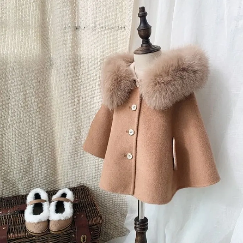 Momorii Toddler Girls Hooded Cape Coat