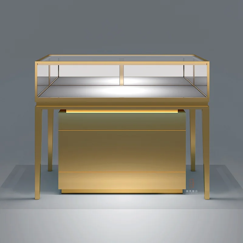 커스텀. 공장 직접 판매 목재 스테인레스 스틸, LED 조명, 하이 엔드 보석 디스플레이 캐비닛