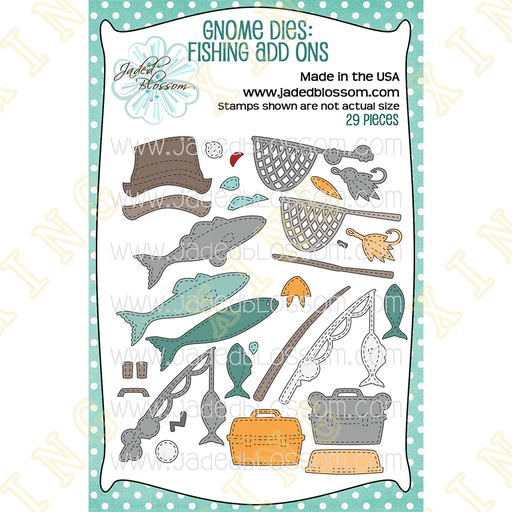 

Fishing Add Ons New Metal Cutting Dies Scrapbook Diary Decoration Stencil Embossing Template DIY Greeting Card Handmade