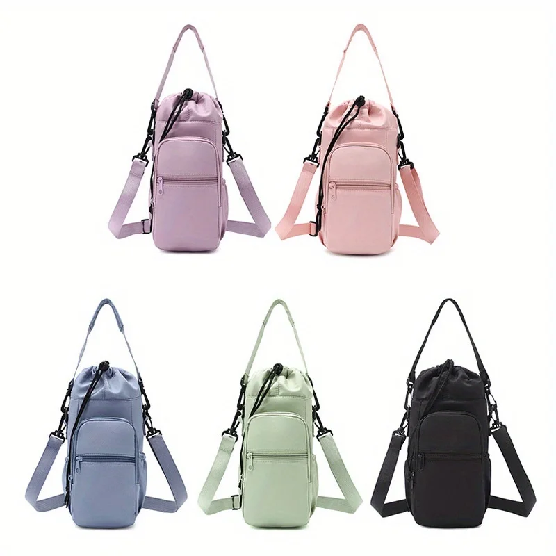 Water Bottle Crossbody Bag, Organizer with Multiple Pocket, Lightweight for Gym, Travel, Hiking, Everyday Ideal Gift for Outdoor