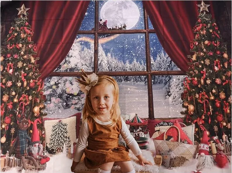 Photo Backdrop Photo Wallpaper Party Decoration Covers Christmas Tree Party Backdrop Fireplace Window For Photo Studio