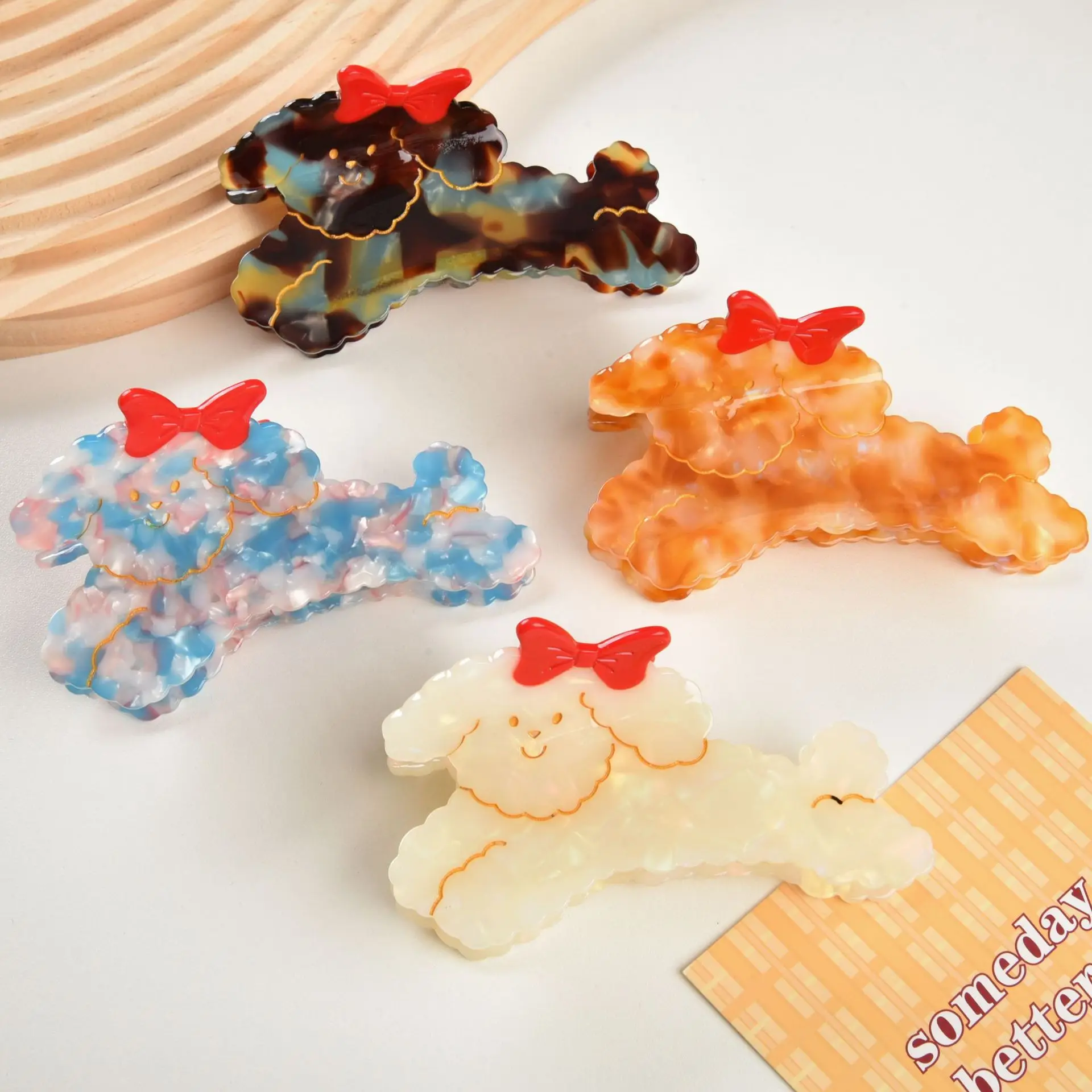 

YHJ NEW Happy Dog Hair Claw Cute Puppy Acetate Large Size Crabs Hair Claw Clip Hair Accessories for Women Girls