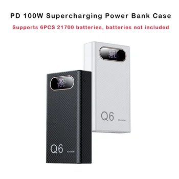 Q6 PD 100W 20V 5A FAI DA TE 6 PZ 21700 batteria Ricarica rapida Accumulatori e caricabatterie di riserva CASE Staccabile carica del computer portatile Alimentatore esterno