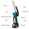 8 Inch Brushless Electric Saw Handheld Portable Wood Logging Chainsaw Garden Pruning Wood Power Tool  for Makita 18V Battery 3