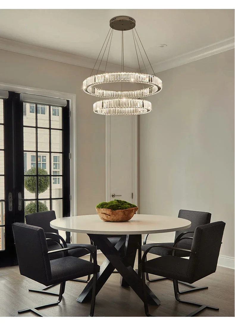 

Crystal Luxury Living Room Dining Room Restaurant Creative Pendant Light Net Red Duplex Building Simple Modern Lighting Fixtures