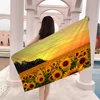 3D Printing Sunflower Microfiber Blanket Quick Drying Beach Towels Oversized Printing Super Absorbent Pool Towel Blanket 6