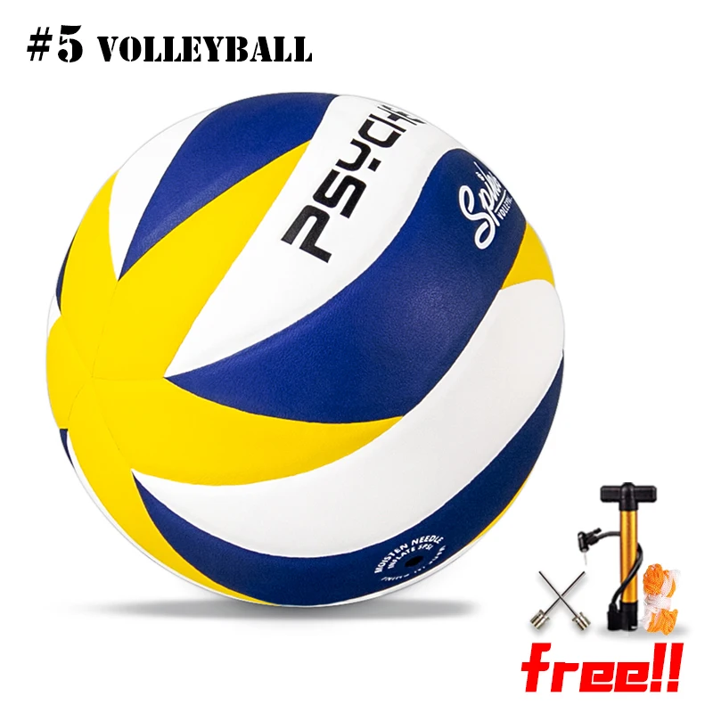 Psyche Official PU Leather Size 5 Volleyball Ball Professional Training Volleyball Soft Touch Laminated Training Ball