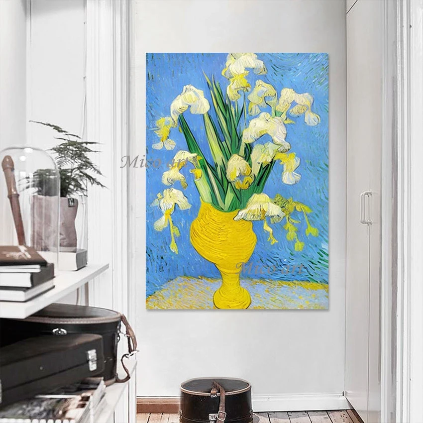 

Акриловое искусство холст ручная работа картина маслом Современное Красивое растение 3D картина стена искусство цветы в вазе