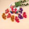 Exaggerated Boho Colorful Cloth Simulation Flowers Tassel Drop DangLe Earrings for Women Floral Eye-catching Statement Jewelry 5
