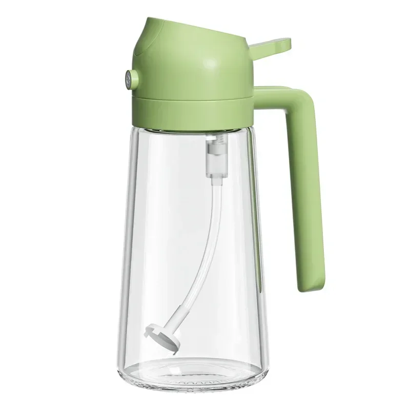 2-in-1 oil dispenser bottle 470ml leak-proof olive-oil spray seasoning bottle cooking tool