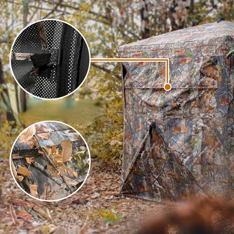 Outdoor 2-3 Person Automatic Camping Hunting Camouflage Tent Portable Watching Bird Spectator Unobstructed Viewing Game Private camping tent portable tent