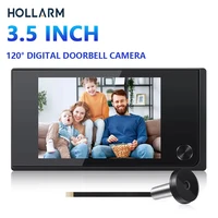 Hollarm 3.5 Inch Wireless Doorbell Camera 120 Degree Angle Peephole Viewer Smart Home Safe Outdoor Digital Door Camera