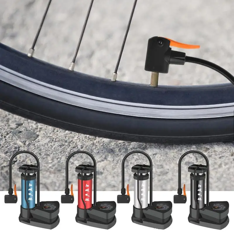 

High Pressure Pump Auto Tire Air Pump With Gauge Pedal Small Bicycle Air Pump Mini Bike Accessories High Accuracy Tyre Measure