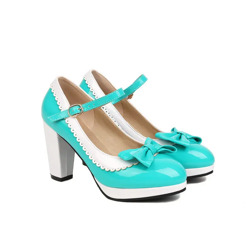Block Heel Teal Mary Janes Block Heels Round Toe Mary Jane Shoes