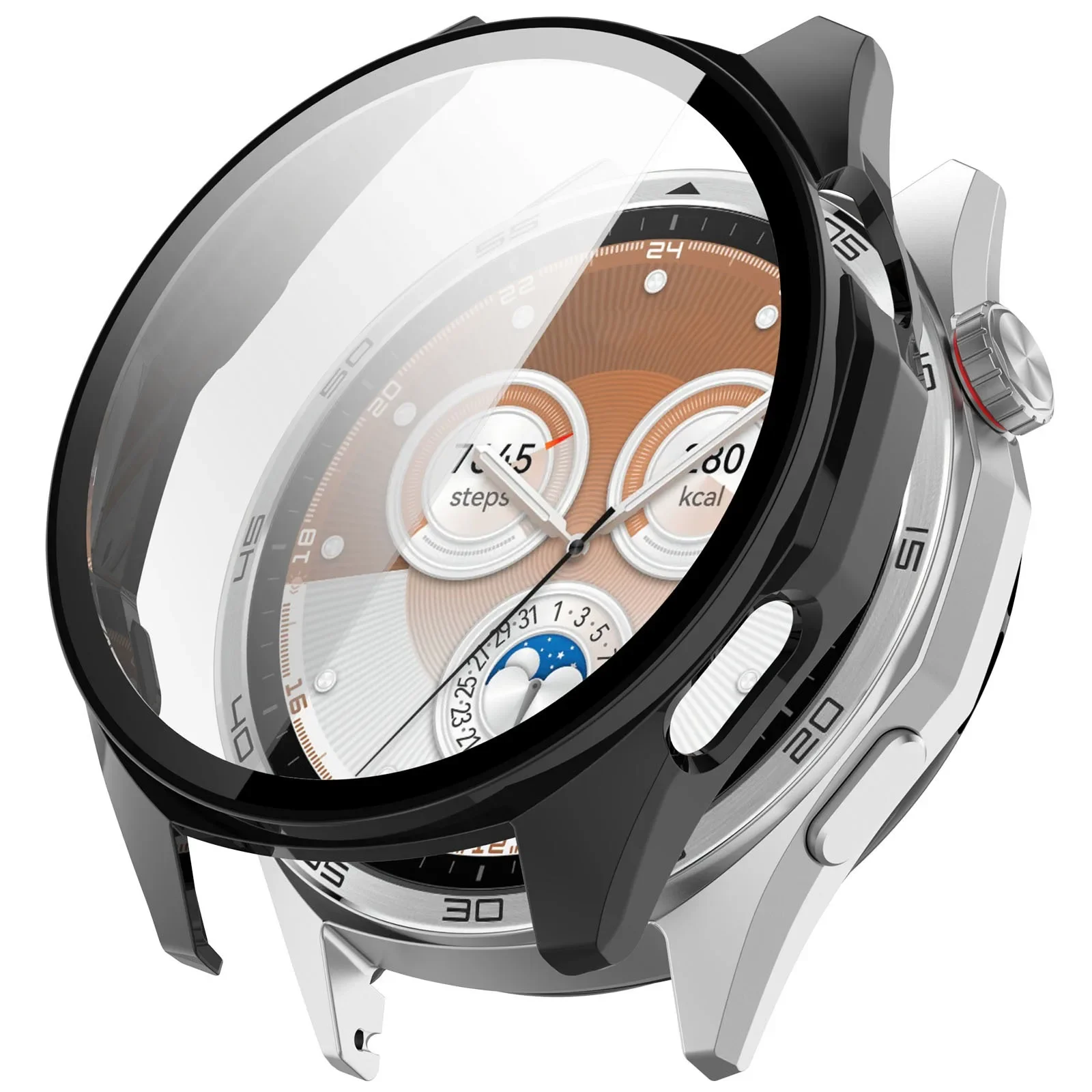 Premium Tempered Glass PC Screen Protector Case - 46mm Watch Accessory Cover
