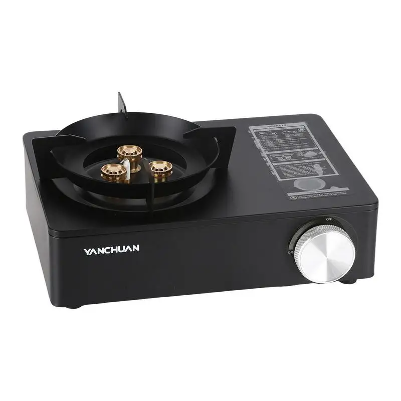 

Портативная плита, портативная плита для пешего туризма, ветрозащитная плита для кемпинга с равномерным нагревом и воспламенителем для использования в помещении, для приготовления пищи на улице