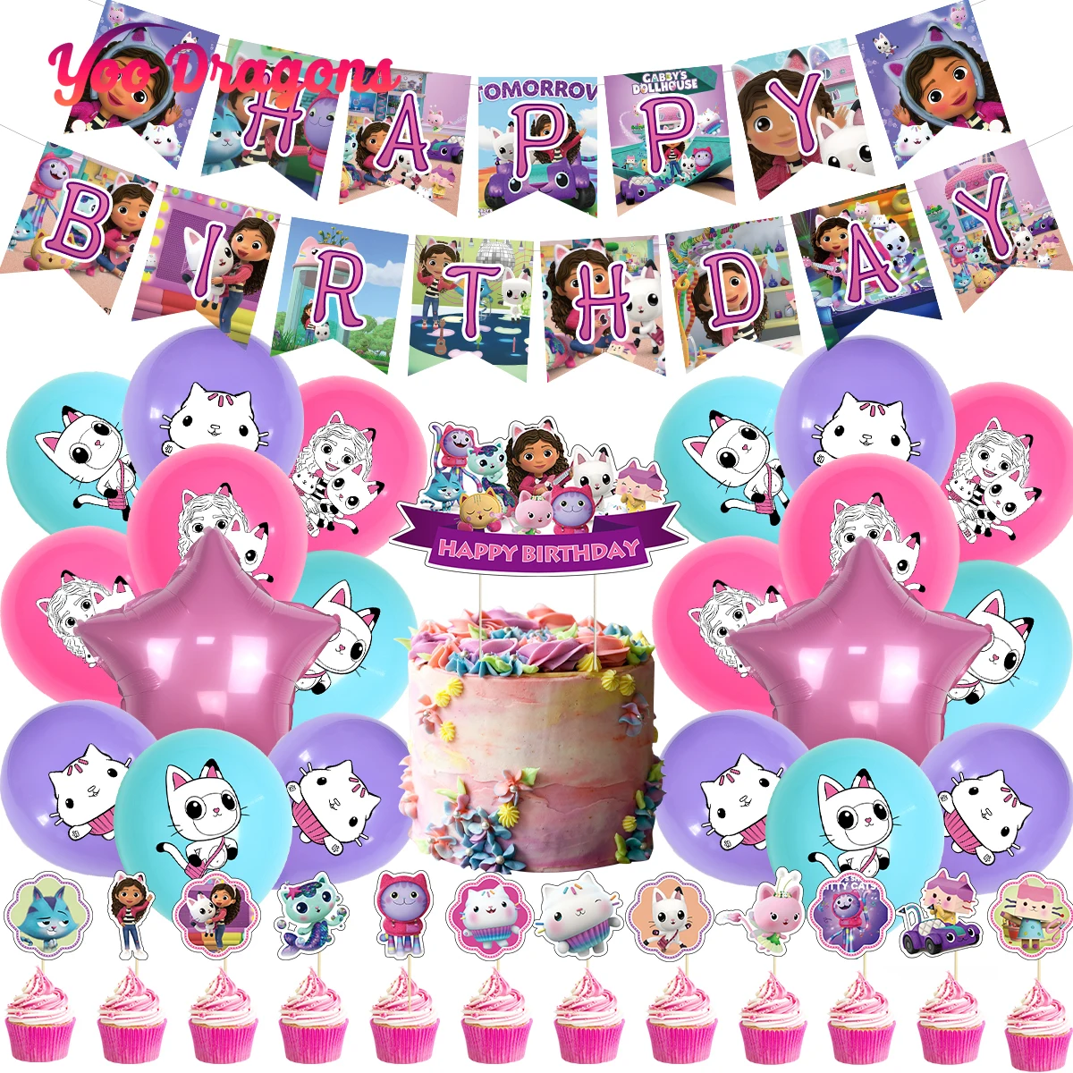 Gabby Dollhouse Birthday Decorations Balloons Arch Kit Cat Theme Set Supply Party Decor Gabbys Doll house Figure Toys for Chil 3 Gabby Dollhouse Birthday Decorations Balloons Arch Kit Cat Theme Set Supply Party Decor Gabbys Doll house Figure Toys for Chil 3