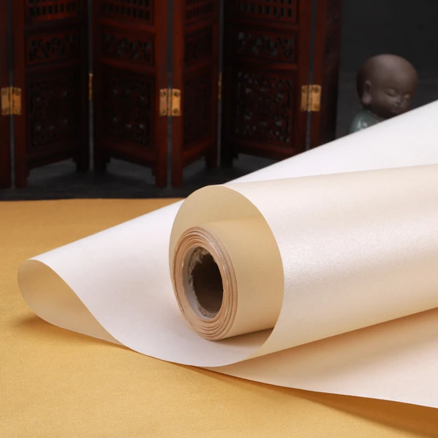 Ripe Xuan Paper Long Roll White Translucent Papier Chinese Calligraphy  Brush Pen