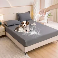 Safe Waterproof Mattress Protector, Soft Comfortable Breathable Solid Color Bedding Mattress Cover Fitted, Machine Washable 1