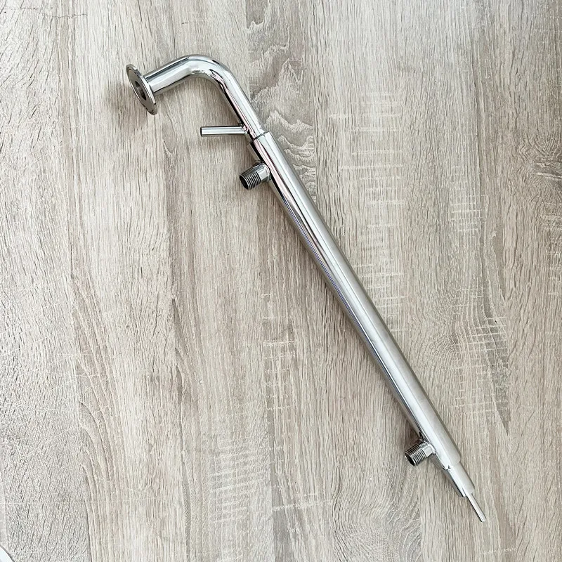 Condenser OD50.5mm Reflux Dephlegmator With1/2" Male Thread Rectification Module,Reflux Column,Distillation,SS304